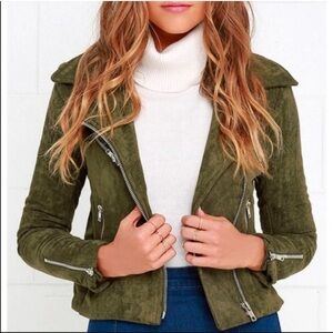 NWT Blank NYC Suede Moto Jacket Green Size XS